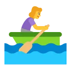 Emoji Mujer remando en un bote en Microsoft