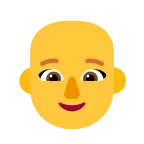 Woman: Bald emoji on Microsoft