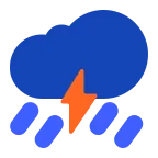 Cloud with Lightning and Rain emoji on Microsoft