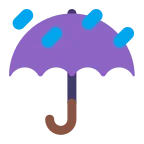 Emoji Paraguas con gotas de lluvia en Microsoft