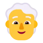 Emoji Persona adulta: pelo blanco en Microsoft