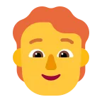 Person: Red Hair emoji on Microsoft