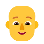Person: Bald emoji on Microsoft
