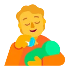 Emoji Persona alimentando a bebé en Microsoft