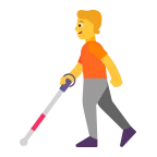 Person with White Cane emoji on Microsoft