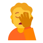 Person Facepalming emoji on Microsoft