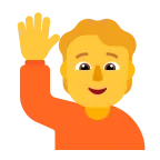 Emoji Persona con la mano levantada en Microsoft