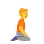 Person Kneeling: Facing Right emoji on Microsoft
