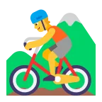 Person Mountain Biking emoji on Microsoft