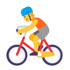 Person Biking emoji on Microsoft