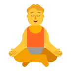 Emoji Persona en posición de loto en Microsoft