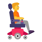 Person in Motorized Wheelchair: Facing Right emoji on Microsoft