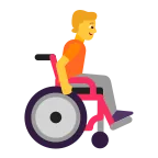 Emoji Persona en silla de ruedas manual: hacia la derecha en Microsoft