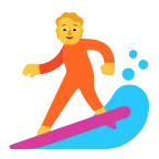 Emoji Persona haciendo surf en Microsoft