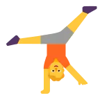 Emoji Persona haciendo voltereta lateral en Microsoft