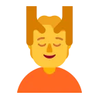 Emoji Persona recibiendo masaje en Microsoft