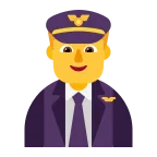 Man Pilot emoji on Microsoft