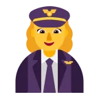 Emoji Piloto mujer en Microsoft