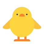 Emoji Pollito de frente en Microsoft