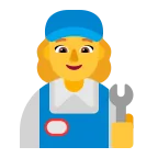 Woman Mechanic emoji on Microsoft