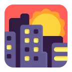 Sunset emoji on Microsoft