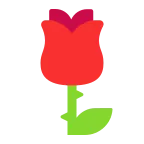 Rose emoji on Microsoft