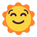 Emoji Sol con cara en Microsoft