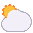 Sun Behind Large Cloud emoji on Microsoft