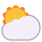 Sun Behind Cloud emoji on Microsoft