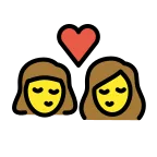 Emoji Beso: mujer y mujer en OpenMoji