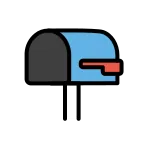 Emoji Buzón abierto con la bandera bajada en OpenMoji