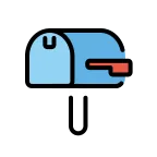 Emoji Buzón cerrado con la bandera bajada en OpenMoji