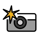 Camera with Flash emoji on OpenMoji