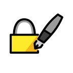 Emoji Candado con pluma estilográfica en OpenMoji