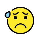 Emoji Cara con ansiedad y sudor en OpenMoji