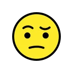 Face with Raised Eyebrow emoji on OpenMoji