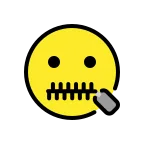Emoji Cara con la boca cerrada con cremallera en OpenMoji
