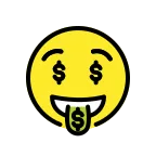 Money-Mouth Face emoji on OpenMoji