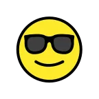 Emoji Cara con lentes de sol en OpenMoji
