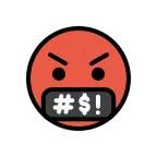 Emoji Cara con símbolos en la boca en OpenMoji