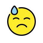 Downcast Face with Sweat emoji on OpenMoji