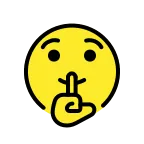 Emoji Cara pidiendo silencio en OpenMoji