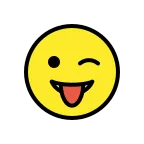 Winking Face with Tongue emoji on OpenMoji