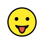 Face with Tongue emoji on OpenMoji