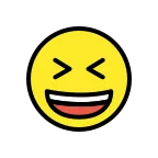 Emoji Cara sonriendo con los ojos cerrados en OpenMoji