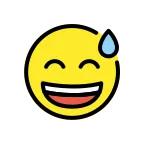 Emoji Cara sonriendo con sudor frío en OpenMoji