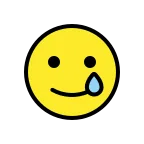 Emoji Cara sonriente con lágrima en OpenMoji