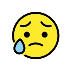 Sad But Relieved Face emoji on OpenMoji