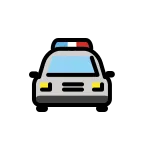 Emoji Coche de policía próximo en OpenMoji