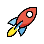 Rocket emoji on OpenMoji